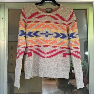 Lambs Wool Pendleton Southwestern Print Sweater